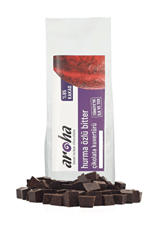 Kuvertür-%85 Kakao,Şeker İlavesiz, Hurmaözlü Bitter Cikolata