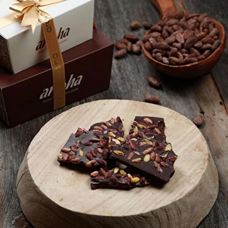 %85 Kakao, Hurma Özlü, Antepfıstıklı Bitter, Beyoğlu Çikolatası - Şeker İlavesiz. 250 Gr.