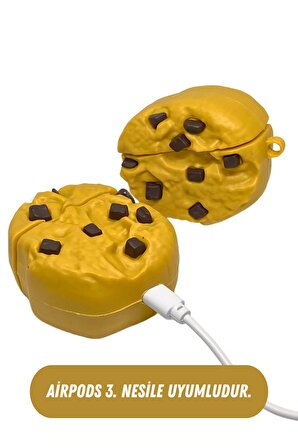 AirPods 3. Nesil Uyumlu Koruyucu Bluetooth Kulaklık Kılıfı Cookie Kurabiye Figürlü