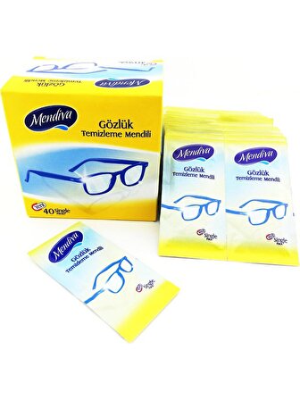 Mendiva Gözlük ve Cam Ekran Temizleme Mendili 40'lı 4 Paket