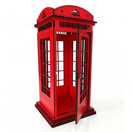 Ahşap Telefon Kulübesi 3D Dekoratif Ürün