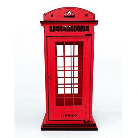 Ahşap Telefon Kulübesi 3D Dekoratif Ürün