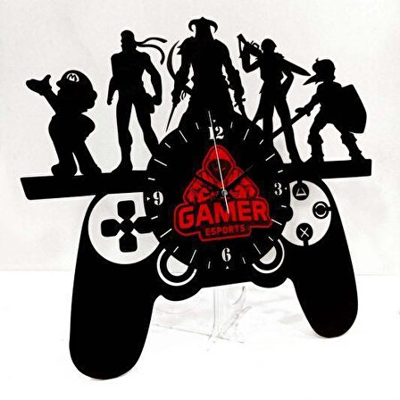 
Gamer Esports Playstation Oyun Konsolu Ahşap Duvar Saati 45x50cm