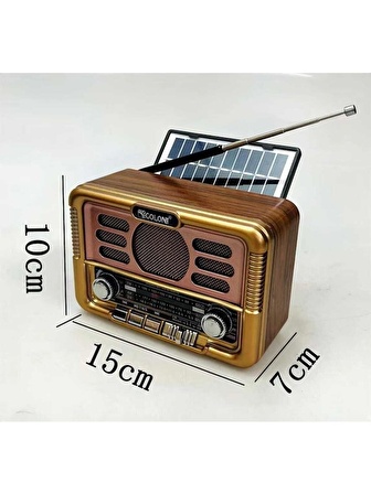 ArtworkAnatolia Everton RT-671 USB Bt Radyo Nostajık Solar Paneli Müzik Çalar