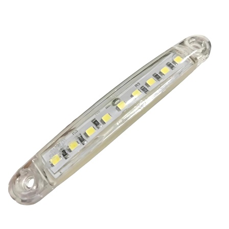 10 Adet 9 Ledli Parmak Led Beyaz Işık Su Geçirmez 12-24V