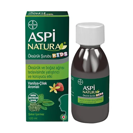 Aspi Natura Kids Öksürük Şurubu Vanilya-Çilek Aromalı 120 ml