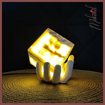 elindeki mermer küp Dekoratif masa lambası Aydınlatma ve Gece Lambası Abajur ampul lambader