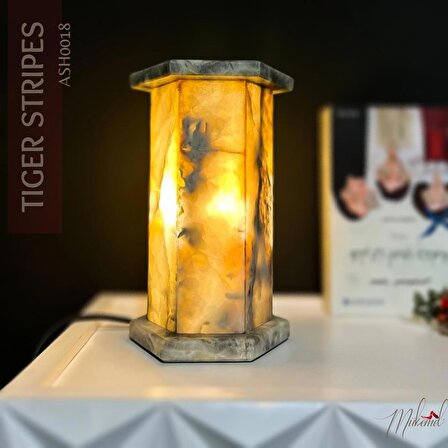 kaplan derisi sütun Dekoratif masa lambası, Aydınlatma ve Gece Lambası Abajur ampul lambader