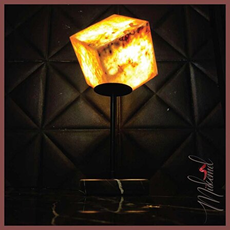 volkan mermer küp Dekoratif masa lambası, Aydınlatma ve Gece Lambası Abajur 3 ampul lambader