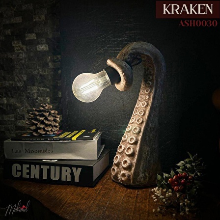 kraken ( 31.0 cm, başucu lambası, masa lambası, gece lambası, el yapımı, gece lambası, abajur )