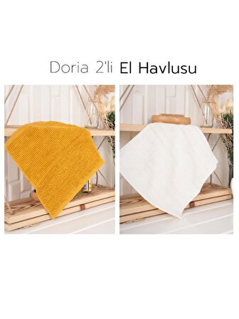 Doria El Havlusu 2'li Sarı & Krem