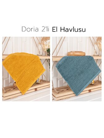 Doria El Havlusu 2'li Sarı & Koyu Yeşil
