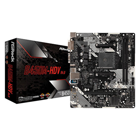 Asrock B450M-HDV AMD B450 AM4 DDR4 3200 MHz Masaüstü Anakart