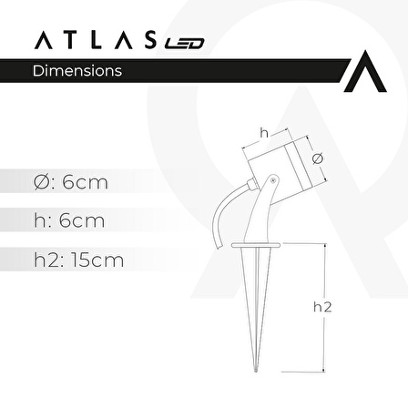 Atlas 3W WI-FI Kontrollü Led Bahçe Peyzaj Spotu-220V - Mavi Işık