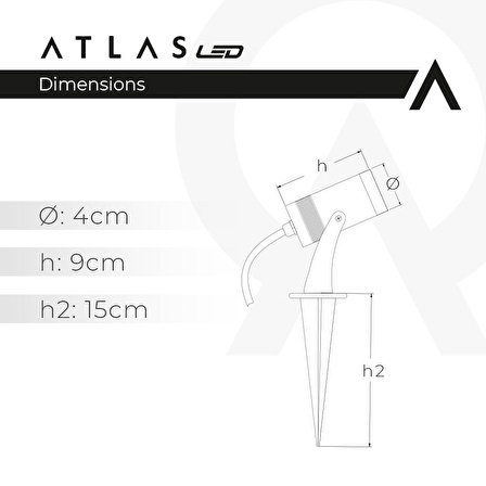 Atlas 1W WI-FI Kontrollü Led Bahçe Peyzaj Spotu-220V ( 4000K ) - Doğal Işık