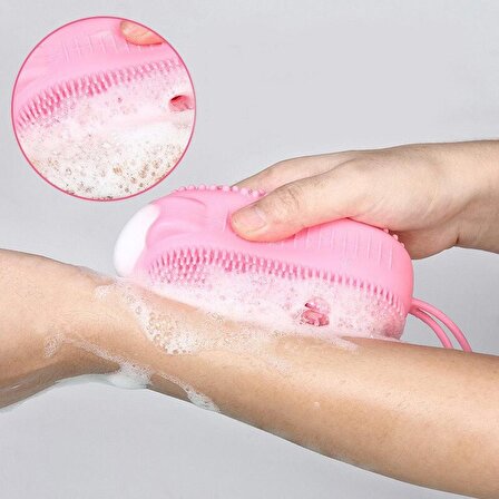 Şampuan Hazneli Silikon Peeling Duş Fırçası