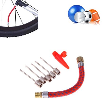 5 Parça Pompa İğne Seti Top Bisiklet Lastiği Şişirme İğneleri