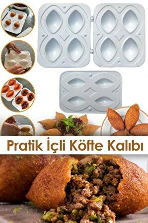 4 Bölmeli Pratik İçli Köfte Kalıbı Aparatı - Dolgulu İçli Köfte Yapma Aparatı