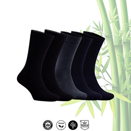 AURUM Erkek 5'li Premium Bambu Soket Çorap Dikişsiz - 2 Siyah 1 Füme 2 Lacivert