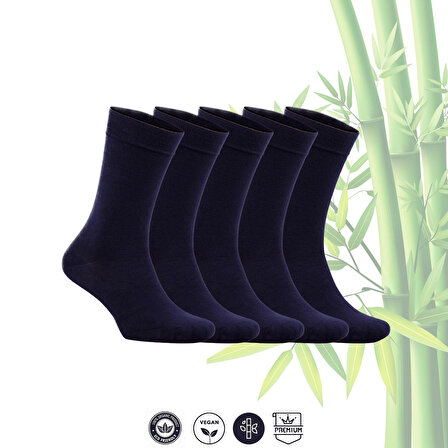 AURUM Erkek 5'li Premium Bambu Soket Çorap Dikişsiz - Lacivert
