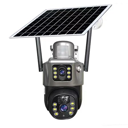 Avenir AV-M12 4G Sim Kartlı 4MP 2 Kameralı Solar Panelli Güneş Enerjili PTZ 360° Dönebilen Kamera