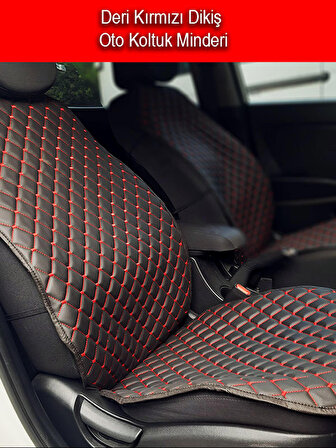Honda Civic FK-FN 2012-2016 Hatchback Kumaş 2li Deri Kaplama Koltuk Minderi Siyah Kırmızı
