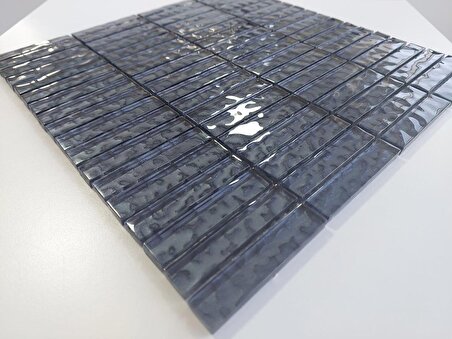 Mutfak Tezgah Arası İç ve Dış Kaplama Dekorasyon Uygulamaları Için 15X73X6 mm Kristal Cam Mozaik