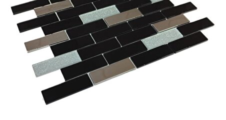 Mutfak tezgah arası ve iç dekorasyon için 23x73x4 mm. 30x30 Fileli Kristal Cam Mozaik