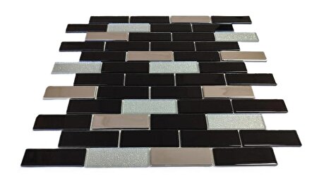 Mutfak tezgah arası ve iç dekorasyon için 23x73x4 mm. 30x30 Fileli Kristal Cam Mozaik