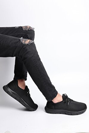 Tomiross Unısex Airpro Siyah Spor Sneaker Triko Ortopedik Ayakkabı Awdx-053