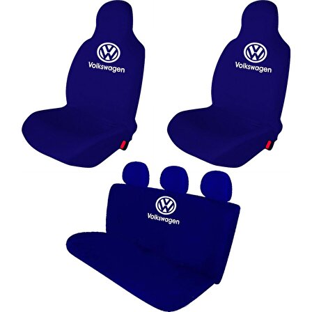 Volkswagen Tiguan Penye Oto Koltuk Kılıfı - Marka Logo Baskılı - Lacivert