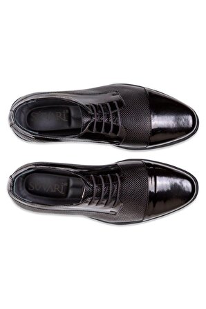 Siyah Deri Casual Rugan Ayakkabı