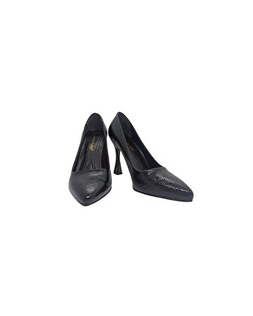 Primo Passo Kadın Siyah Deri Stiletto Topuklu Ayakkabı
