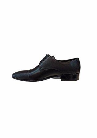 Brunossi Erkek Siyah Hakiki Deri Klasik Ayakkabı-1