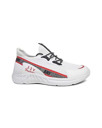 Jagulep 2718 Mr Erkek Beyaz-Kırmızı Günlük Spor Ayakkabı