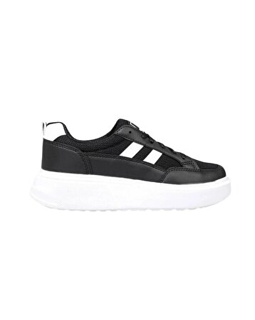 Darkstep 151 Siyah-Beyaz Anorak Kalın Taban Sneaker Ayakkabı 