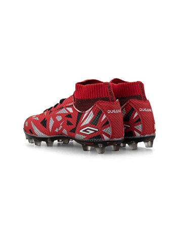 Dugana 2303 Ft Çocuk Siyah-Kırmızı Çoraplı Krampon Futbol Ayakkabı