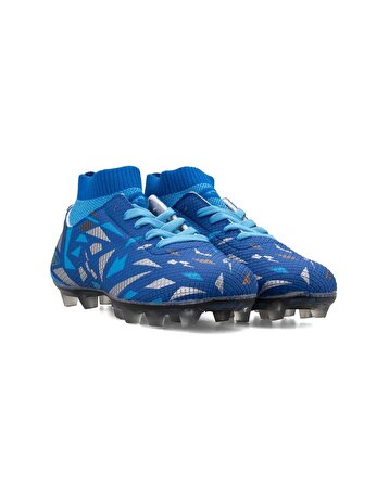 Dugana 2303 Ft Çocuk Mavi-Turkuaz Çoraplı Krampon Futbol Ayakkabı