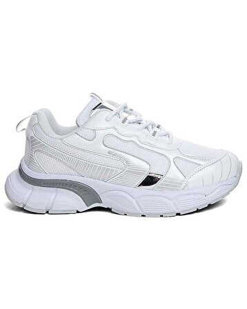 Conpax 5905 Zn Kadın Beyaz-Gümüş Günlük Spor Ayakkabı 
