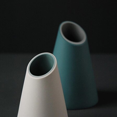 Özel İskandinav Tasarımı 3'lü Konik Vazo Şamdan Saksı Seti mix1