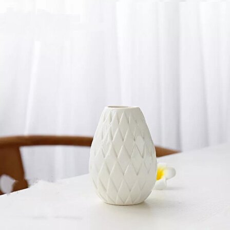 Hera Dekoratif Vazo Beyaz