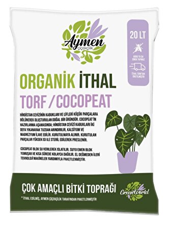 20 Litre Ithal Torf Cocopeat Özel Karışım Saksı Harcı Bitki Toprağı - Kokopit