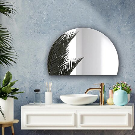 Ayna | Yarım Ay Ayna | Düz Ayna | 60cm X 40cm