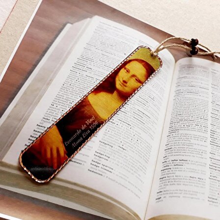 Bakır kitap ayracı, El işçilikli kitap ayracı, Ünlü Tablolar-Mona Lisa tasarım
