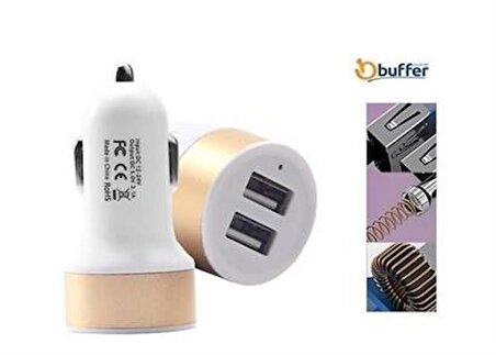 BUFFER® Çift USB Girişli 21 Amper Universal Araç  İçi Şarj Adaptörü