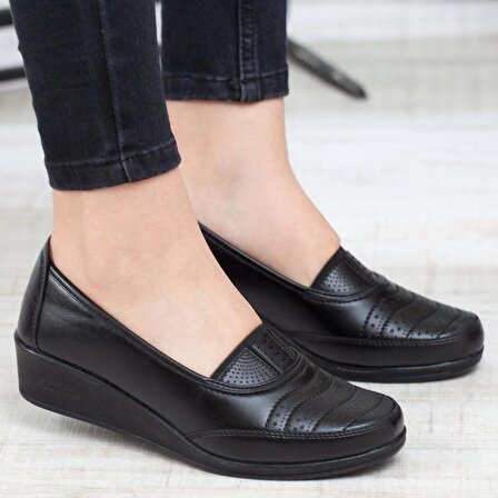 Kadın Siyah Klasik Ayakkabı Ortopedik Anne Ayakkabısı Anne Babet Ayakkabı Kadın Günlük Ayakkabı