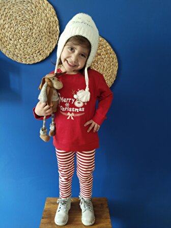 Merry Christmas Yazılı Unisex Çocuk Yılbaşı Ikili Takım
