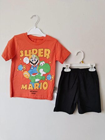 Süper Mario Baskılı Erkek Çocuk İkili Takım