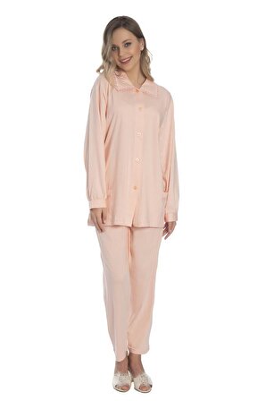 Akala-Dy Önden Düğmeli Penye Kadın Pijama Takım 9013