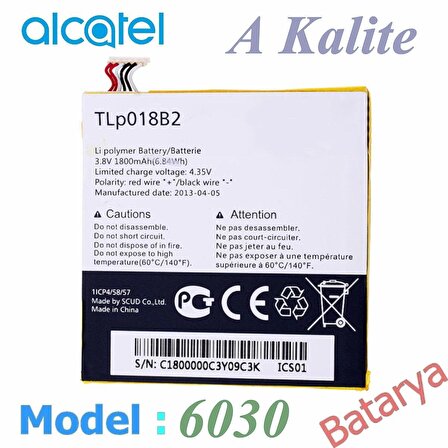 Alcatel 6030 / OT-7025 Batarya One Touch Idol OT 6030d 6030X 6030A 7025D TCL s820 P600 P606T